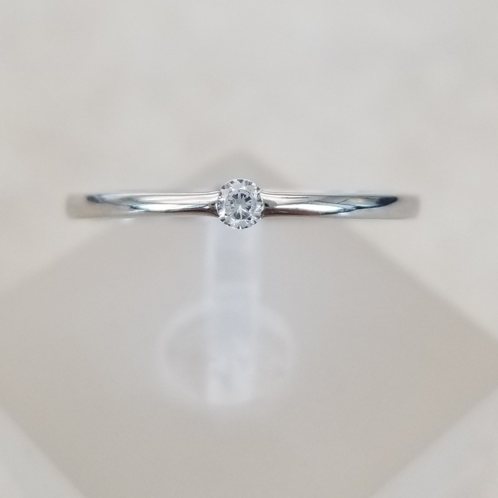 Dainty Sterling Silver Solitaire - Picture 2 of 8